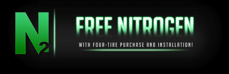 Free nitrogen with a four tire purchase and installation.