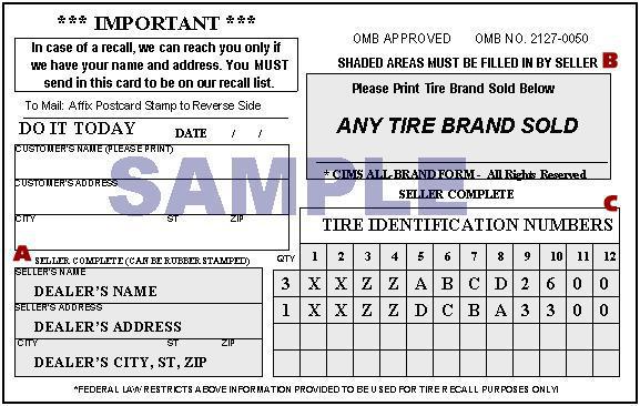 Tire Registration Sample