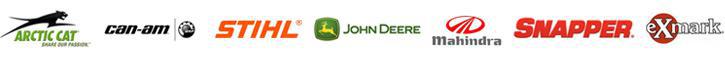 We carry Arctic Cat, Can-Am, STIHL, John Deere, Mahindra, Snapper, and eXmark products.