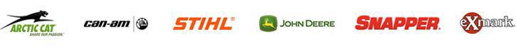 We carry Arctic Cat, Can-Am, STIHL, John Deere, Snapper, and eXmark products.