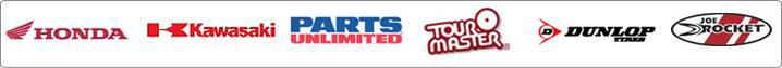 We carry products from Honda, Kawasaki, Parts Unlimited, Tour Master, Dunlop, and Joe Rocket.