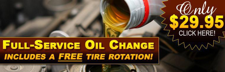Click here to get a full-service oil change for only $29.95 and a free tire rotation.