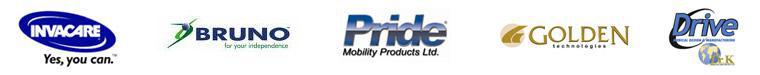 We carry products from Invacare, Bruno, Pride, Golden Technologies, and Drive.