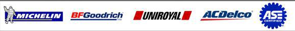We carry Michelin, BFGoodrich, Uniroyal, and ACDelco products. We are ASE-Certified.