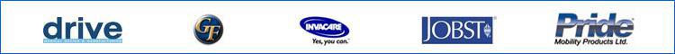 We proudly carry products from Drive Medical, Graham Field, Invacare, Jobst, and Pride.