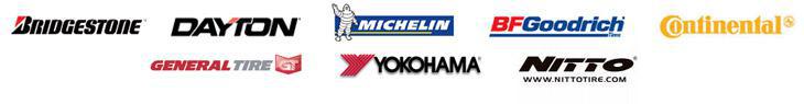 We carry products from Yokohama, Bridgestone, Dayton, Michelin, BFGoodrich, Continental, General, and Nitto.