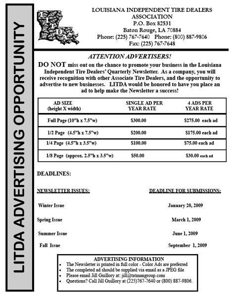 2009 Ad Rates Form