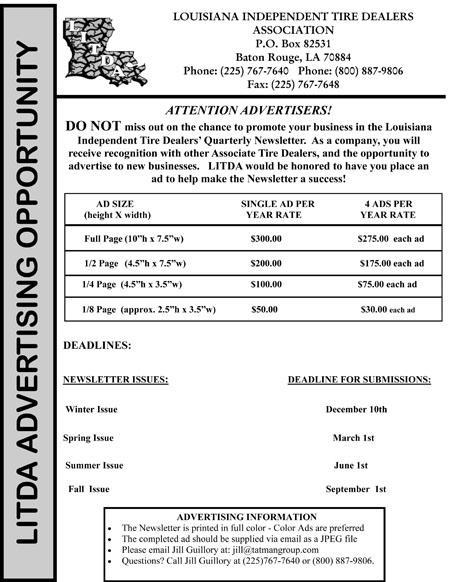 2010 Ad Rates Form