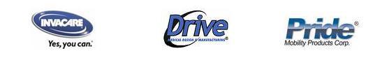 We carry Invacare, Drive, and Pride products.