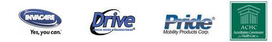 We carry Invacare, Drive, and Pride products. ACHC Accreditation