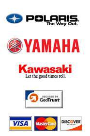 We carry Polaris, Yamaha, Kawasaki, and Schwinn products. Our site is secured by GeoTrust. We accept Visa, Mastercard, and Discover.