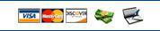 We accept Visa, MasterCard, Discover, cash, and checks.