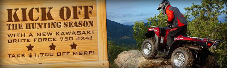 Save $1,700 on MSRP for the Kawasaki Brute Force 750 4x4i.