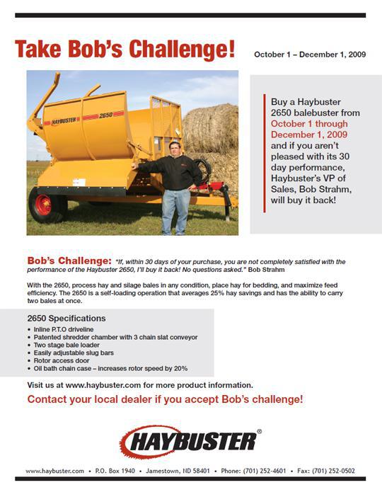 Take Bob's Challenge! October 1st - December 1st, 2009