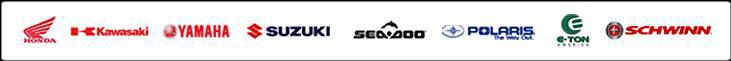 We carry products from Honda, Kawasaki, Yamaha, Suzuki, Sea-Doo, Polaris, E-TON, and Schwinn.