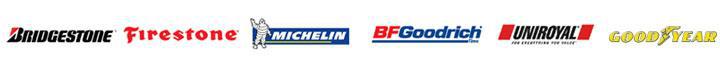 We carry products from Bridgestone, Firestone, Michelin, BFGoodrich, Uniroyal, and Goodyear.