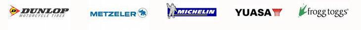 We carry great products from Dunlop, Metzeler, Michelin, Yuasa, and Frogg Toggs.