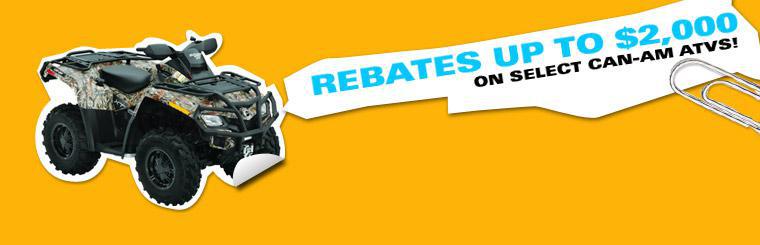 Click here to check out Can-Am ATVs with rebates up to $2,000 on select models.