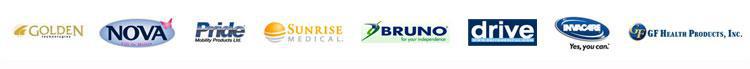 We proudly offer products from Golden Technologies, NOVA, Pride, Sunrise Medical, Bruno, Drive Medical, Invacare and Graham Field.