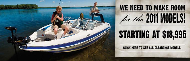 We're making room for 2011 models! Sales on Lund, Stratos, and Ranger boats.