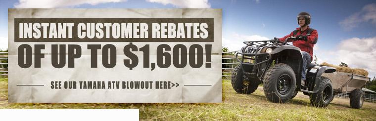 Get instant customer rebates of up to $1,600. Check out our Yamaha blowout sales!