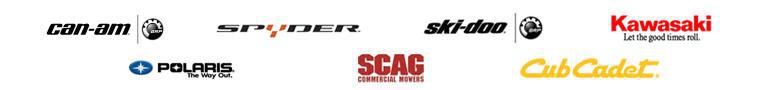 We carry products from Can-Am, Spyder, Ski-Doo, Kawasaki, Polaris, Scag, and Cub Cadet.