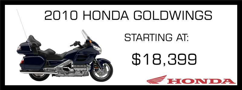 2010 Honda Gold Wings starting at $18,399.