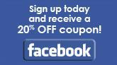 Sign up today and receive a 20% off coupon!