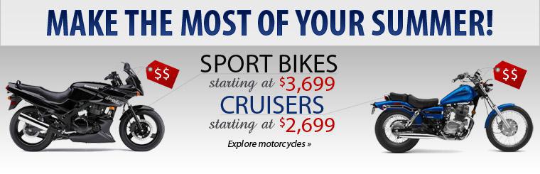 Check out the great deals on street bikes and cruisers.