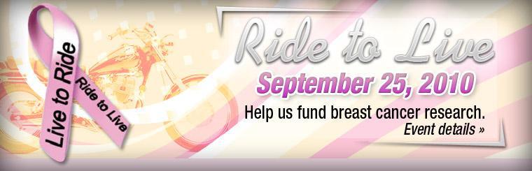 Help us fund breast cancer research on September 25, 2010. Click here for event details.