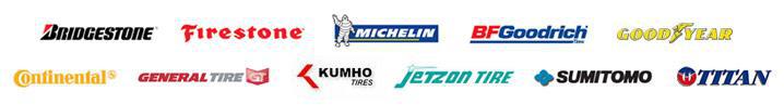 We carry products from Bridgestone, Firestone, Michelin, BFGoodrich, Kumho, Goodyear, Continental, General, Kuhmo, Jetzon, Sumitomo, and Titan.