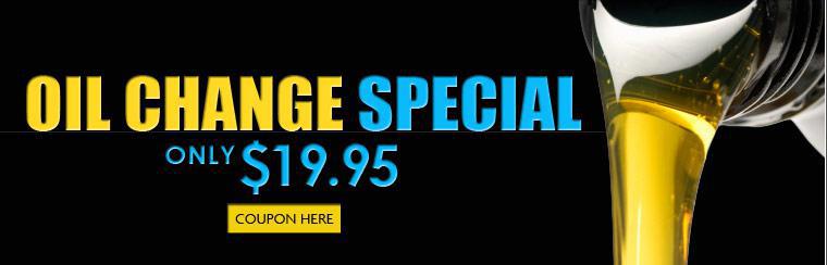 Oil Change Special: Only $19.95! Click here for a coupon.