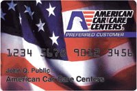 Amercian Car Care Center's Credit Card