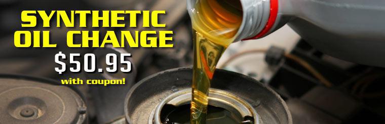 Click here for a $50.95 Synthetic Oil Change coupon.