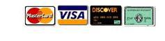 We accept Visa, MasterCard, Discover Card, and American Express.