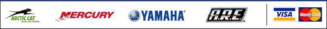 We carry Arctic Cat, Mercury, Yamaha, A.R.E., and Glasstite products. We accept Visa and MasterCard.