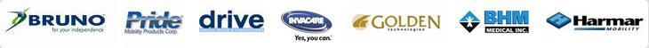 We carry products from Bruno, Pride, Drive, Invacare, Golden, BHM, and Harmar.