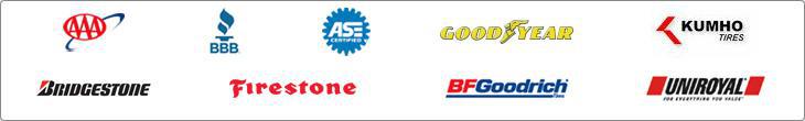 We carry products by Goodyear,  Bridgestone, Firestone, BFGoodrich, Uniroyal, and Kumho.