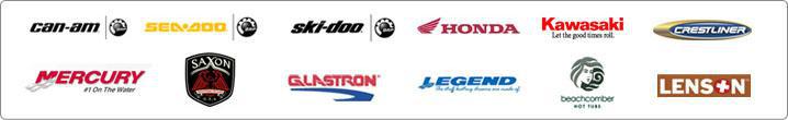 We carry Can-am, Sea-Doo, Ski-Doo, Honda, Kawasaki, Crestliner, Mercury, Saxon, Glastron, Legend, Beachcomber, and Lenson products!