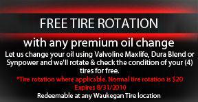 Free tire rotation.