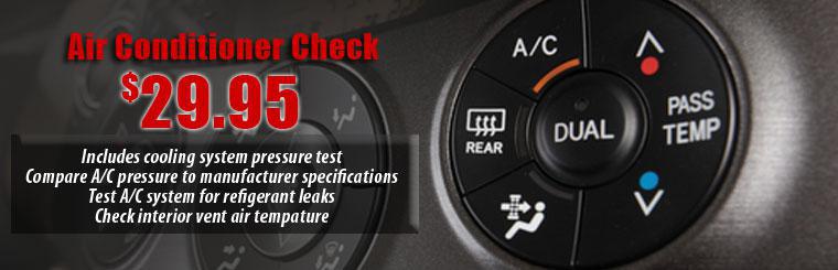 Air Conditioning Check only $29.95!