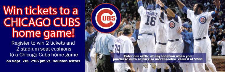 Win two free tickets to the Chicago Cubs home game!