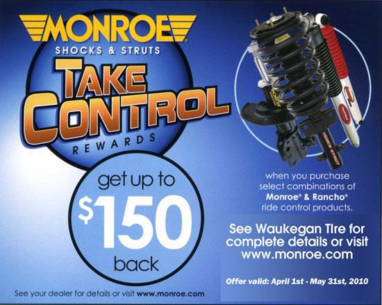 Monroe Shocks & Struts Take Control Rewards