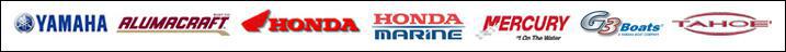 We carry Yamaha, Alumnacraft, Honda, Honda Marine, Mercury, G3 Boats, and Tahoe products.