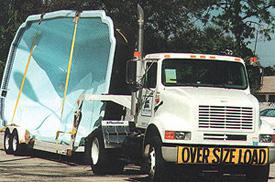 Fiberglass Pool on the Truck