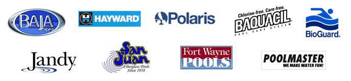 We carry Baja spas, Hayward, Polaris, Baquacil, BioGuard, Jandy, San Juan, Fort Wanye Pools, and Poolmaster products.
