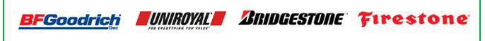 BFGoodrich, Uniroyal, Bridgestone, Firestone
