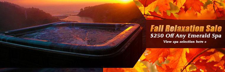 Get $250 off any Emerald spa. Click here to view our spa selection.