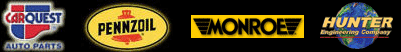 CarQuest Auto Parts, Pennzoil, Monroe, and Hunter Engineering Company