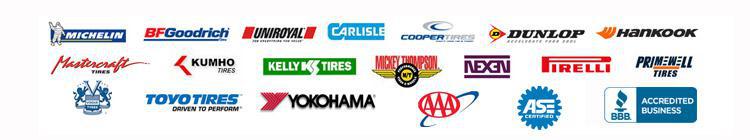 We carry products from Michelin, BFGoodrich, Uniroyal, Carlisle, CooperTires, Dunlop, Hankook, Mastercraft, Kumho, Kelly, Mickey Thompson, Nexen, Pirelli, Primewell, Toyo, and Yokohama. We are a member of the AAA, ASE, and an Accredited Business of the Better Business Bureau.